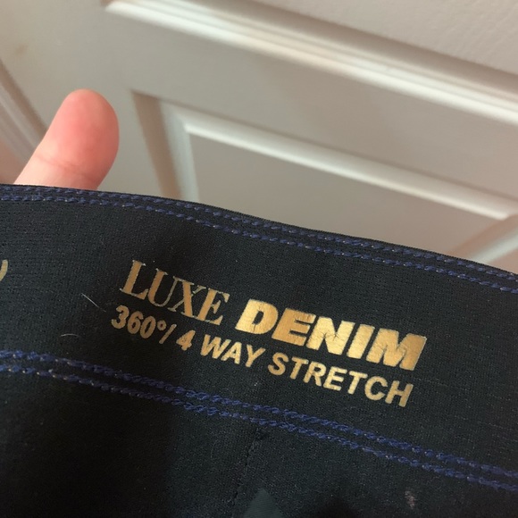 Luxe Denim 4 Way Stretch Dark Blue Denim Size 6-8 - Picture 3 of 5